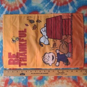 Snoopy Linus Peanuts Thanksgiving Banner Nylon 12x18